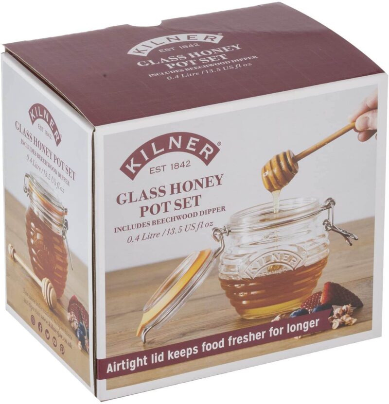 Kilner Honey Pot & Drizzler Spoon 400ml