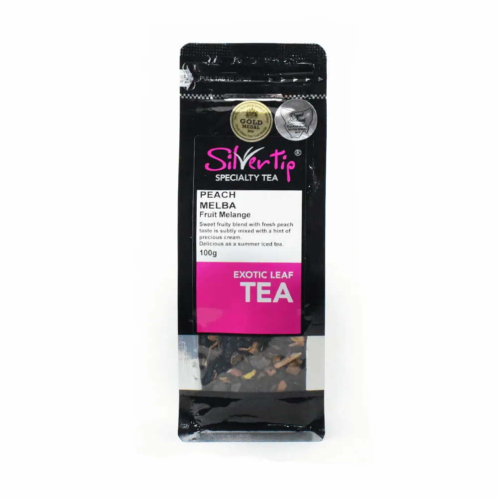Peach Melba Exotic Leaf Tea 100g Peach Melba Exotic Leaf Tea 100g
