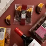 Close up of Red Wine & Chocolate luxury gift hamper from Whisk & Pin