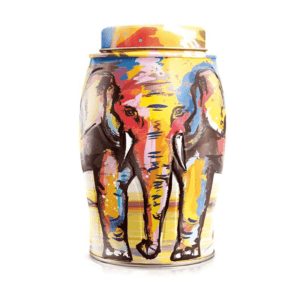 Painterly Summer Elephant Caddy – 40 English Breakfast Teabags 100g