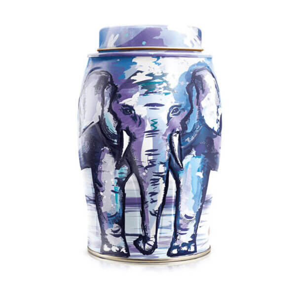 Painterly Winter Elephant Caddy – 40 Earl Grey Teabags 100g