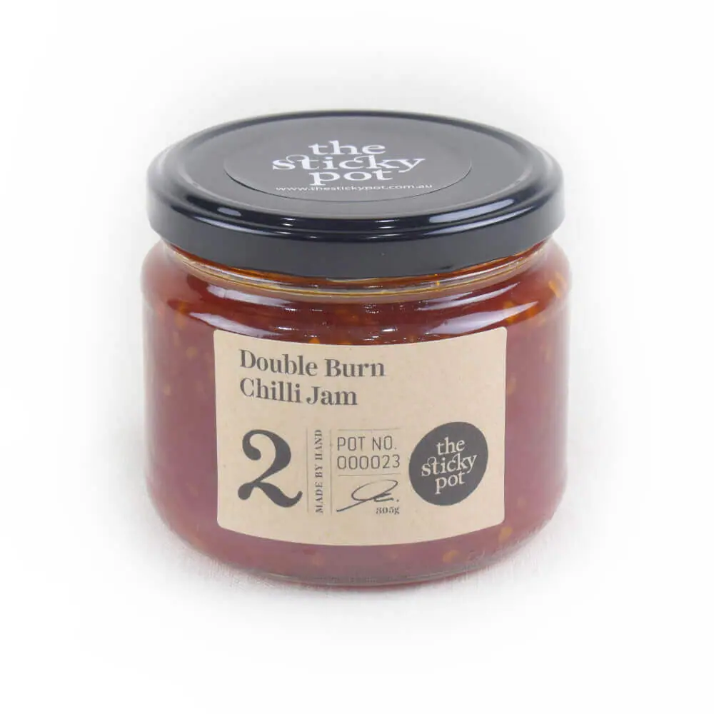 The Sticky Pot Double Burn Chilli Jam 300mL The Sticky Pot Double Burn Chilli Jam 300mL