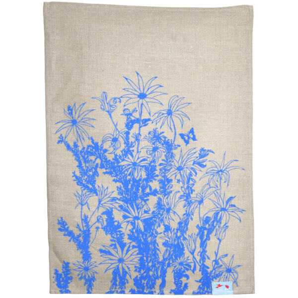 Blue Flowers Tea Towel