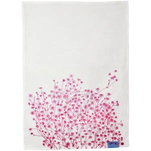 Pink Flowers Tea Towel