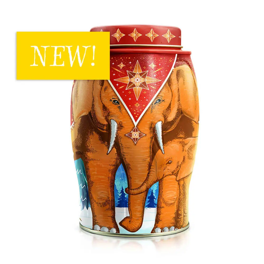 elephant-caddy-festive-glow-NEW Festive Glow Elephant Caddy - 20 English Breakfast Teabags 50g - Image 1