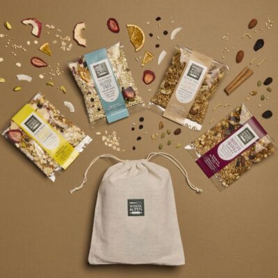 Four packs of muesli from the Whisk & Pin Gourmet Muesli Variety Pack